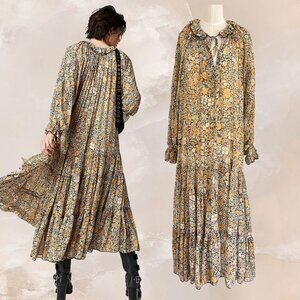 Free People Floral Maxi Dress - Yellow and Black